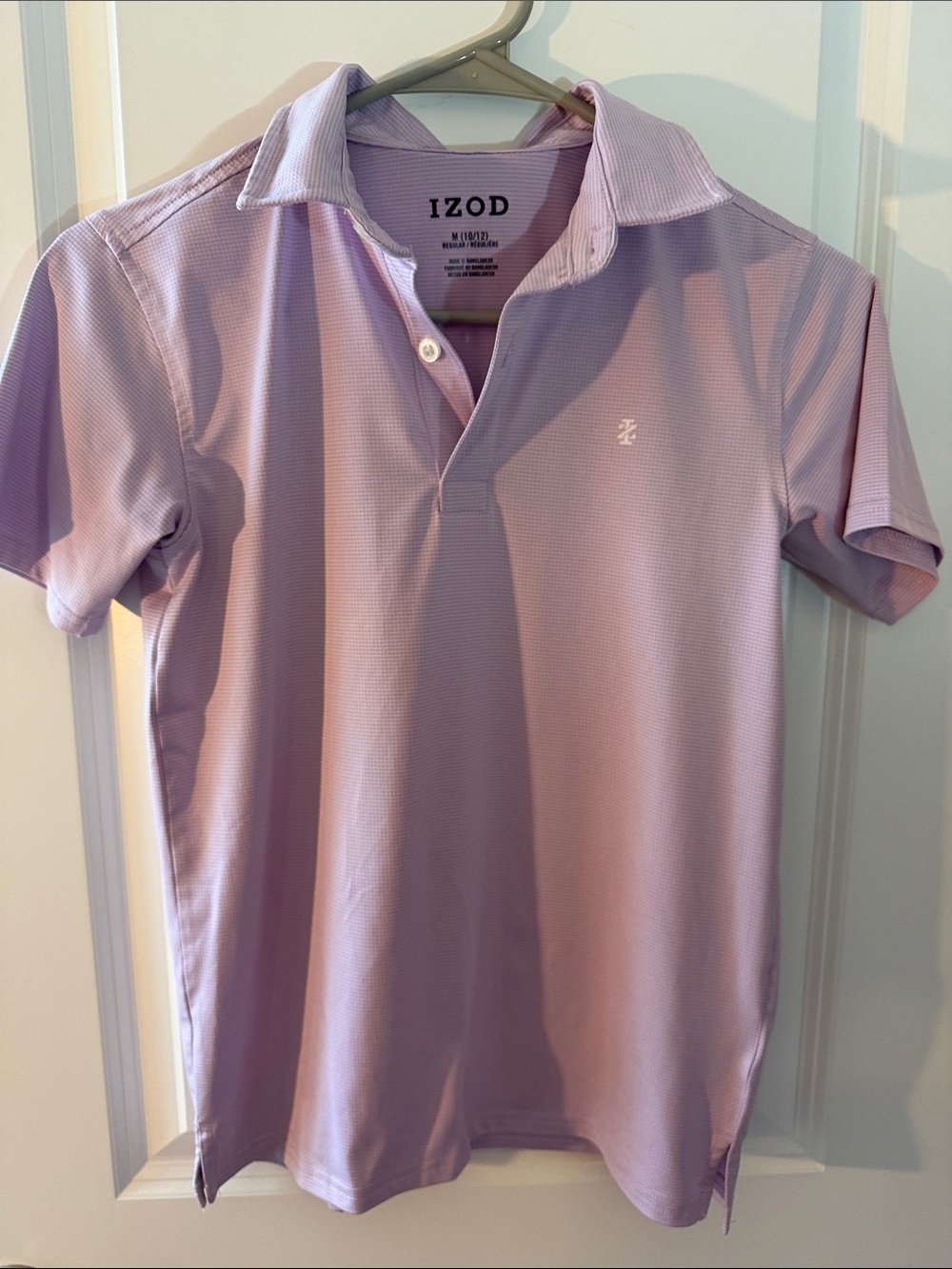 Izod Boys Light Lavender Polo Shirt. Size  M, like new.